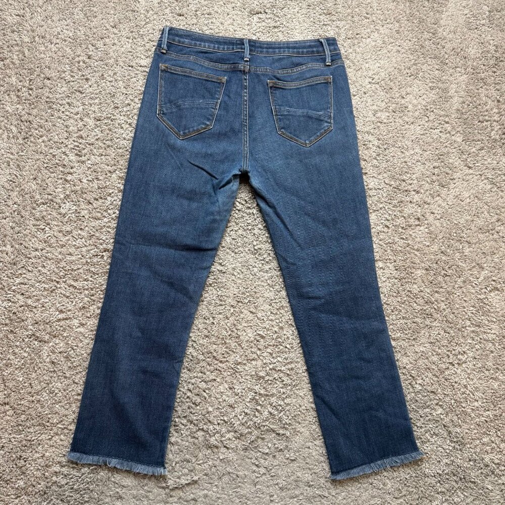 Driftwood Candace Blue Jeans Mid Rise Cropped Raw Hem Size 28